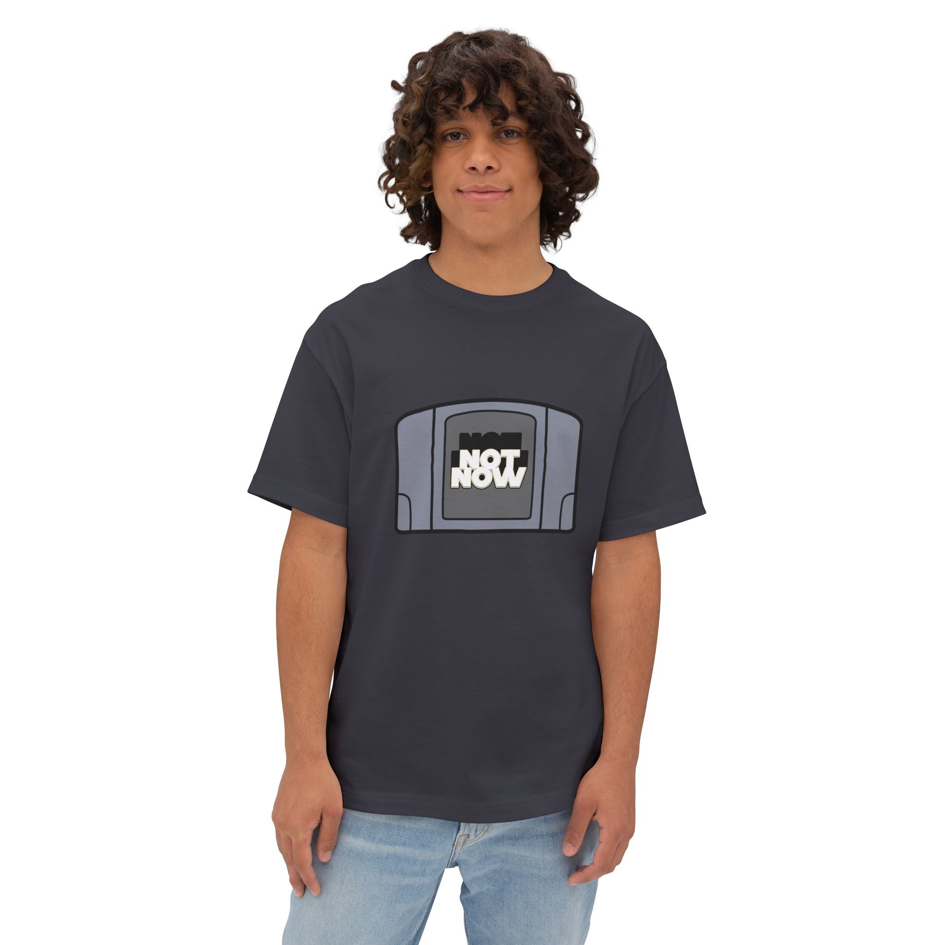 "Not Now" Unisex Oversized Boxy Tee - Retro Gaming Vibes, Perfect Gift for Gamers, Casual Wear, Funny Tee, Unique Gift Idea