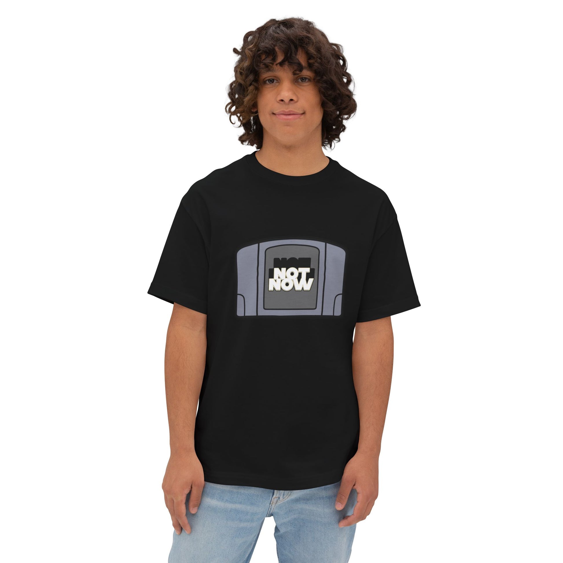 "Not Now" Unisex Oversized Boxy Tee - Retro Gaming Vibes, Perfect Gift for Gamers, Casual Wear, Funny Tee, Unique Gift Idea