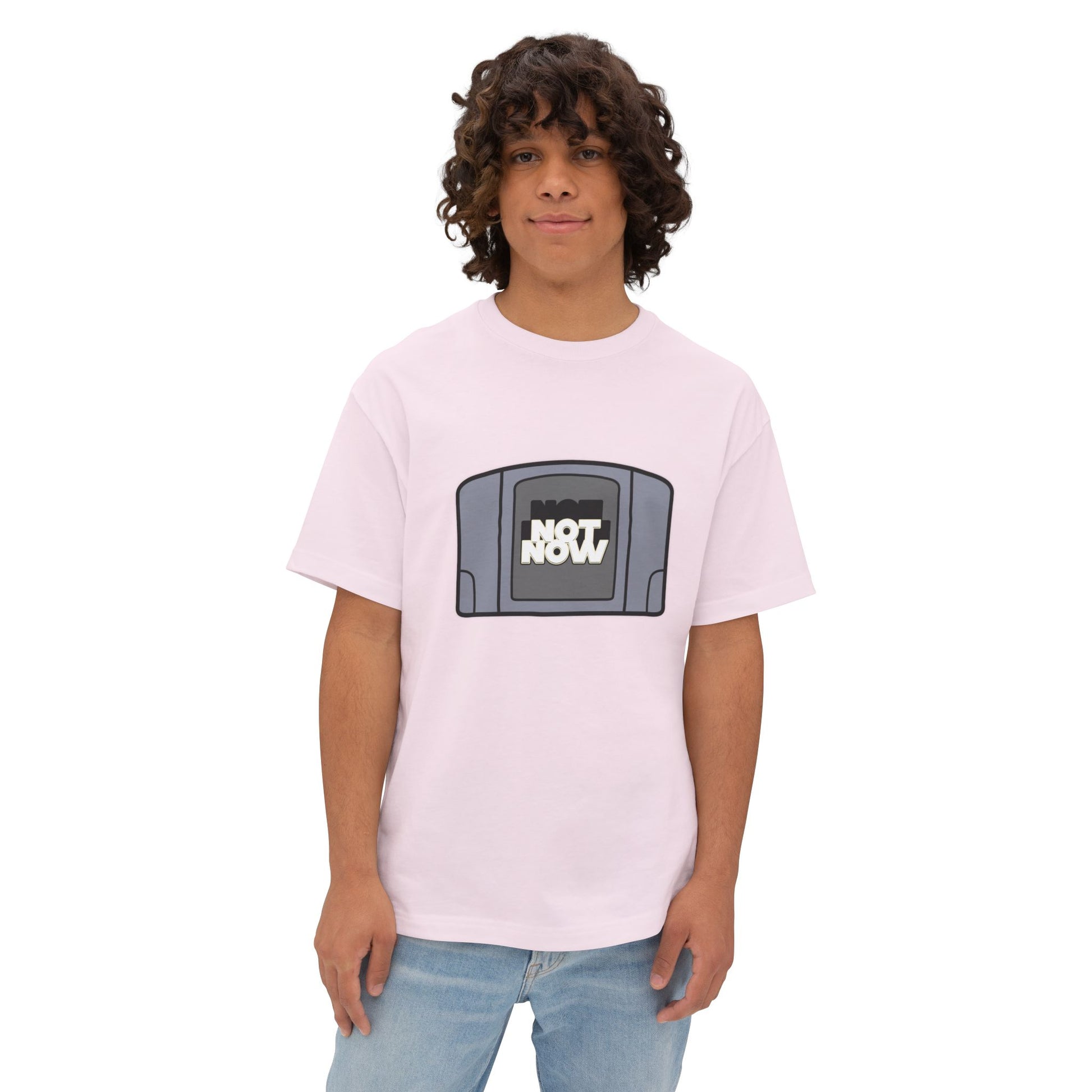 "Not Now" Unisex Oversized Boxy Tee - Retro Gaming Vibes, Perfect Gift for Gamers, Casual Wear, Funny Tee, Unique Gift Idea