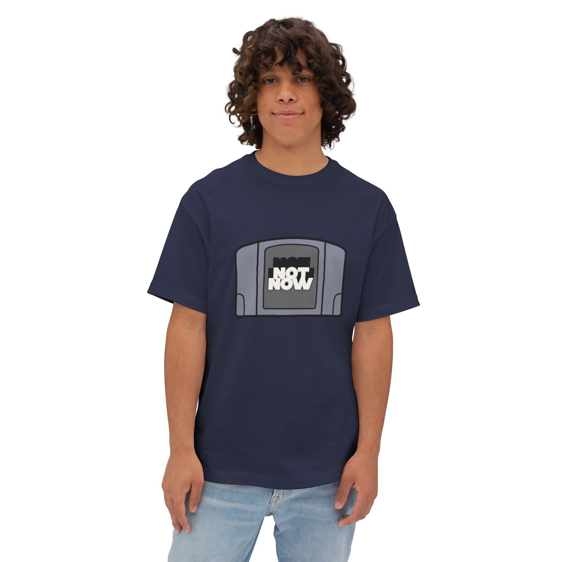 "Not Now" Unisex Oversized Boxy Tee - Retro Gaming Vibes, Perfect Gift for Gamers, Casual Wear, Funny Tee, Unique Gift Idea