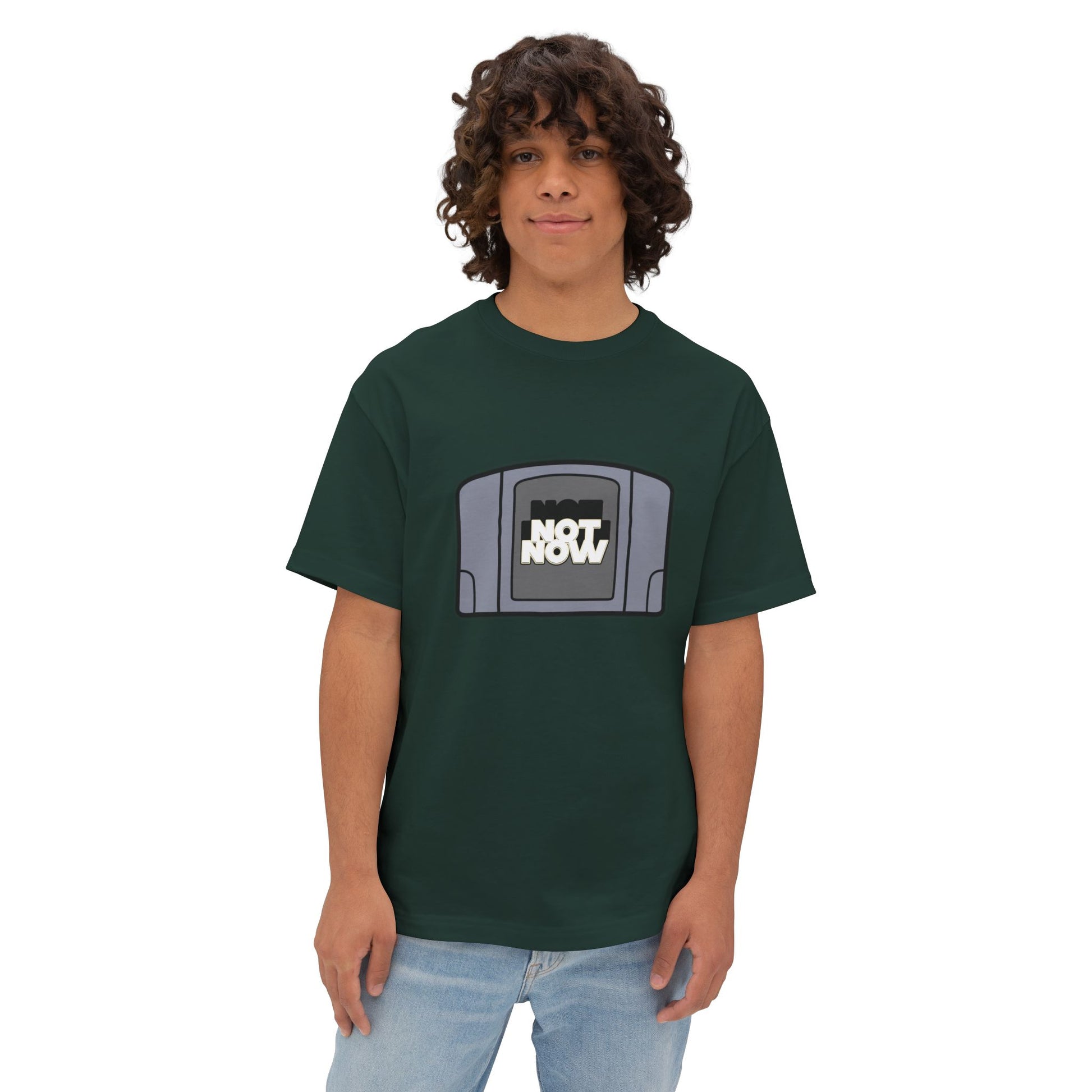 "Not Now" Unisex Oversized Boxy Tee - Retro Gaming Vibes, Perfect Gift for Gamers, Casual Wear, Funny Tee, Unique Gift Idea