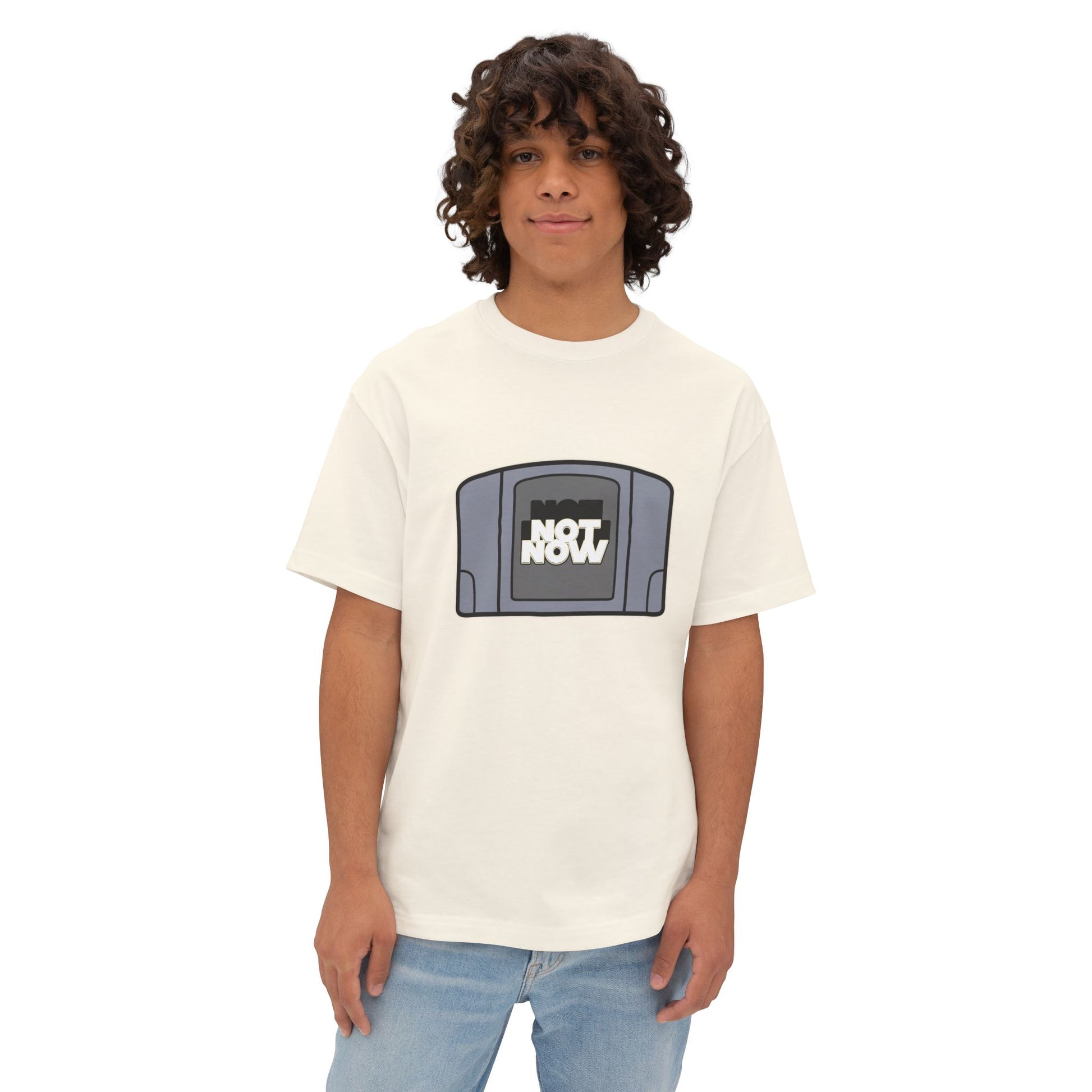 "Not Now" Unisex Oversized Boxy Tee - Retro Gaming Vibes, Perfect Gift for Gamers, Casual Wear, Funny Tee, Unique Gift Idea