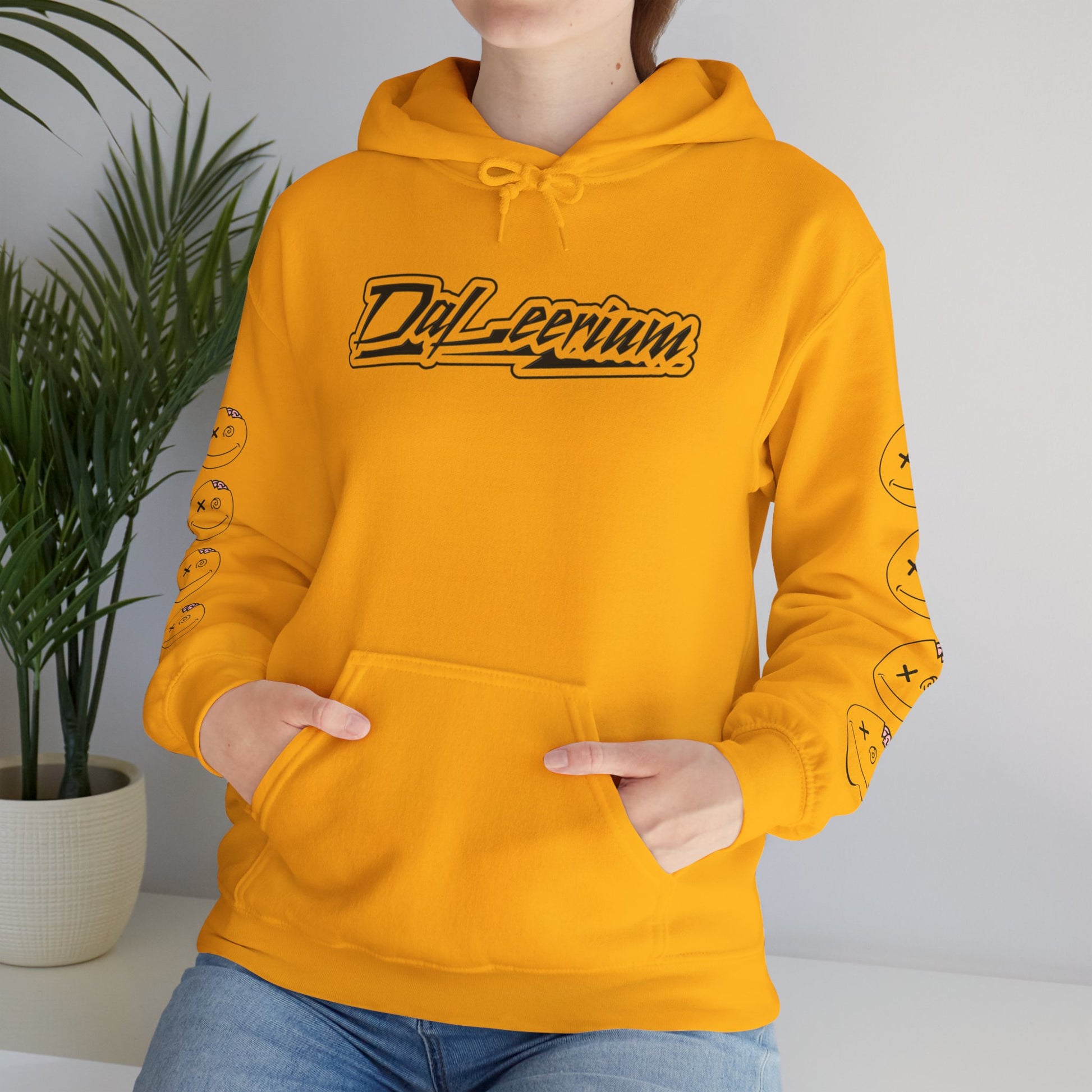 DaLeerium - Black Lettering and Logo Sleeve - Unisex Heavy Blend™ Hooded Sweatshirt