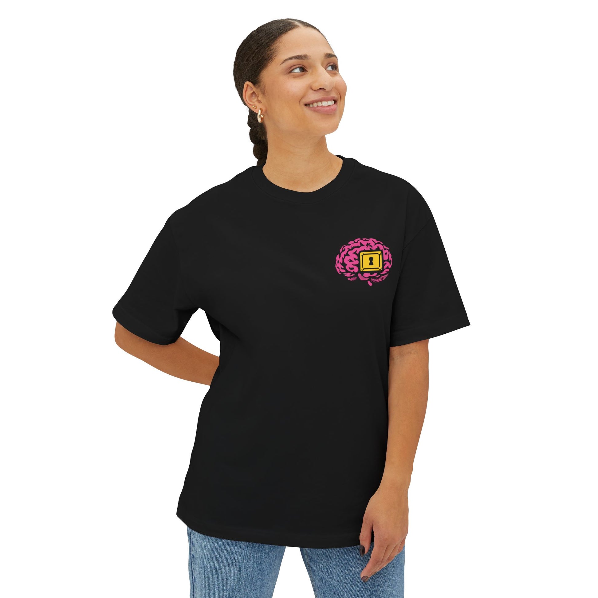 Leeric Series - Thoughts Locked Away - Chic Oversized Tee, Casual Unisex Boxy Tee, Streetwear Top, Summer Statement Shirt, Relaxed Fit Graphic Tee