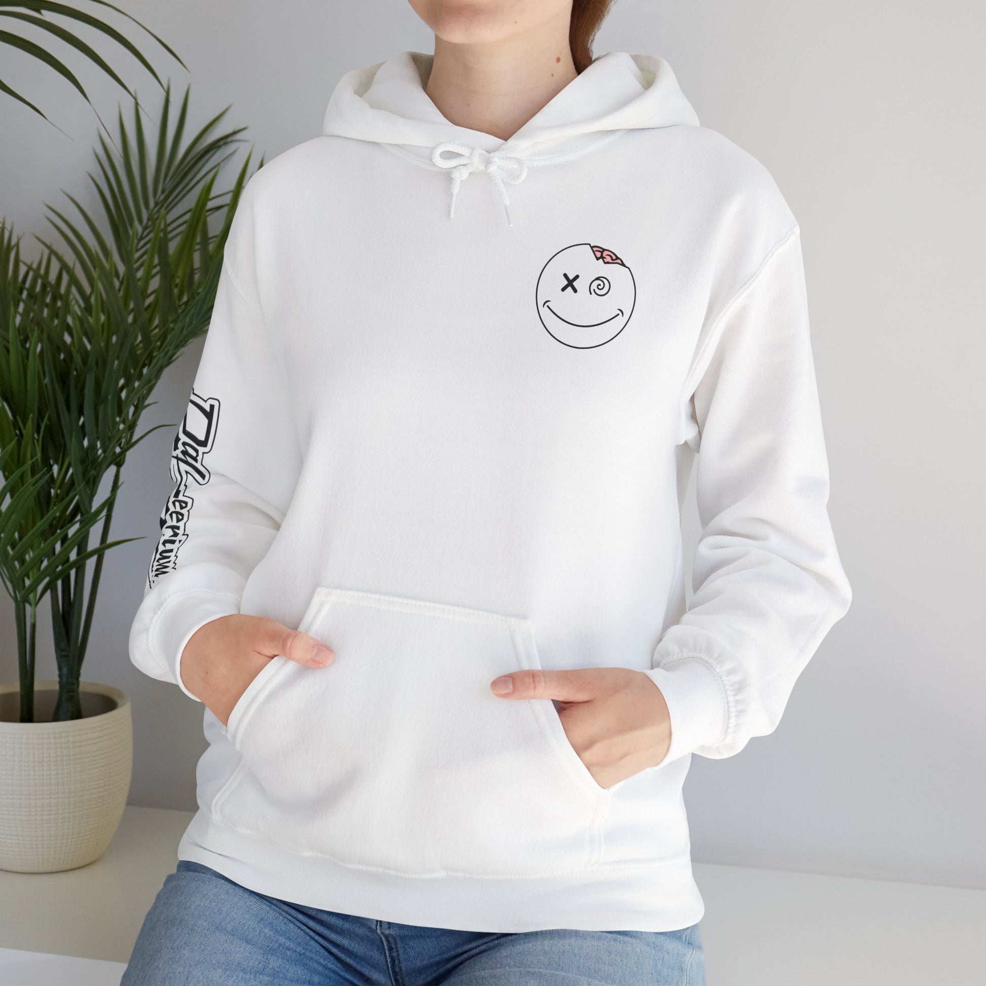DaLeerium - Logo and Lettering Sleeve - Hoodie, Unisex Sweatshirt, Casual Streetwear, Perfect for Gifts, Everyday Wear, Artistic Apparel