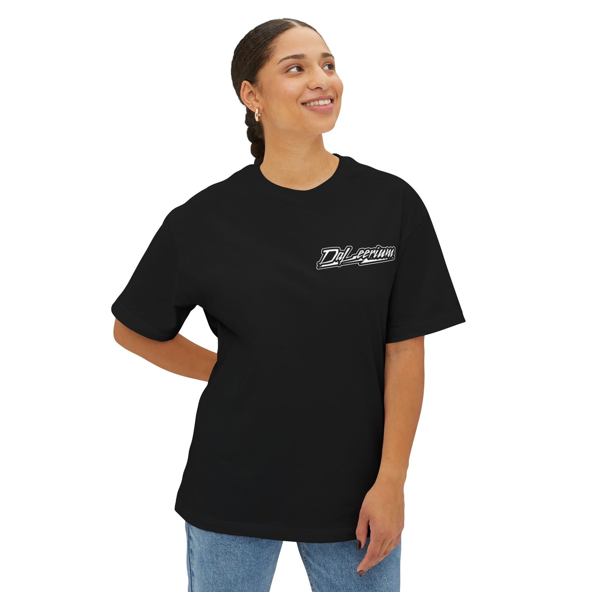 DaLeerium - Left Chest Lettering - Unisex Oversized Boxy Tee