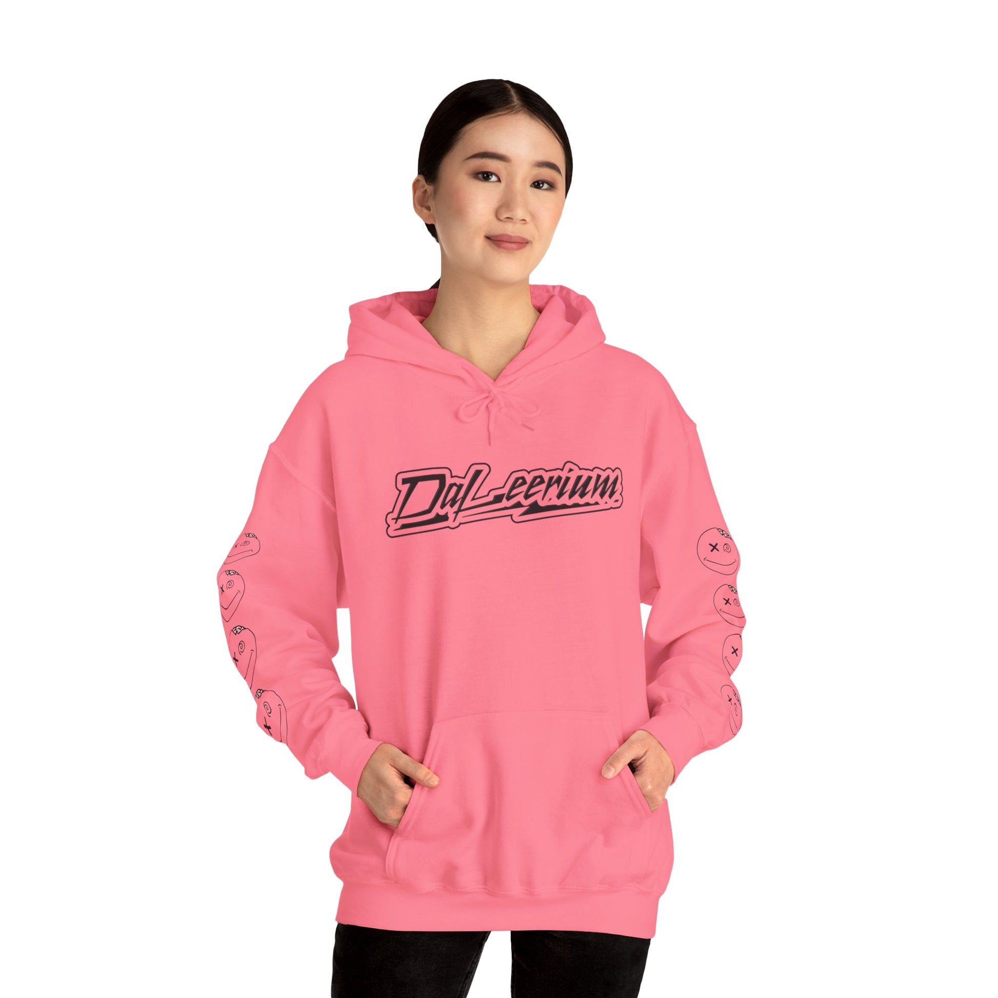 DaLeerium - Black Lettering and Logo Sleeve - Unisex Heavy Blend™ Hooded Sweatshirt