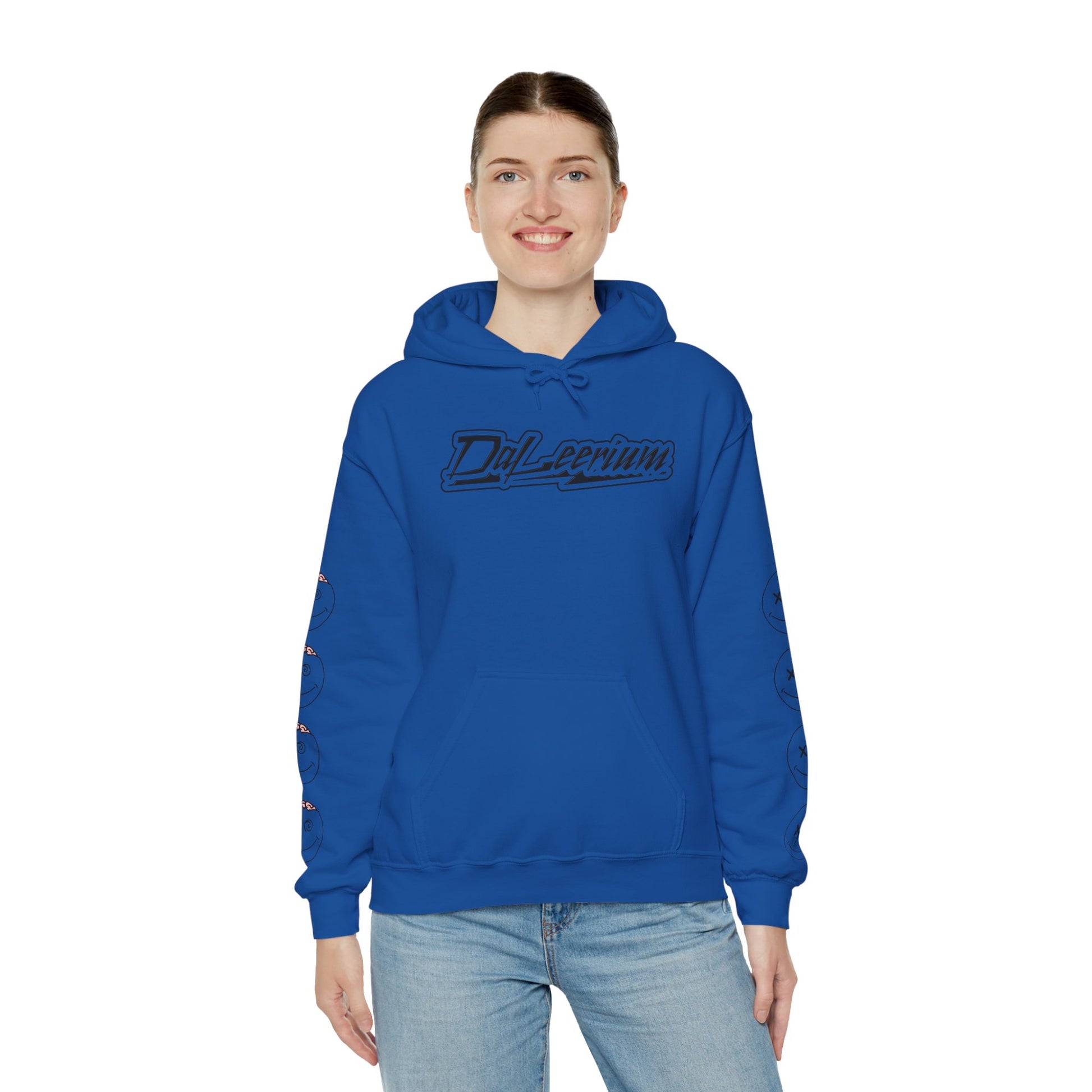 DaLeerium - Black Lettering and Logo Sleeve - Unisex Heavy Blend™ Hooded Sweatshirt