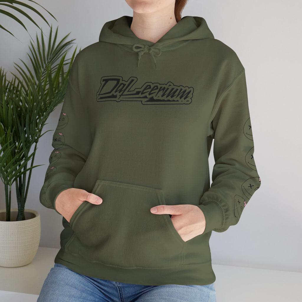 DaLeerium - Black Lettering and Logo Sleeve - Unisex Heavy Blend™ Hooded Sweatshirt