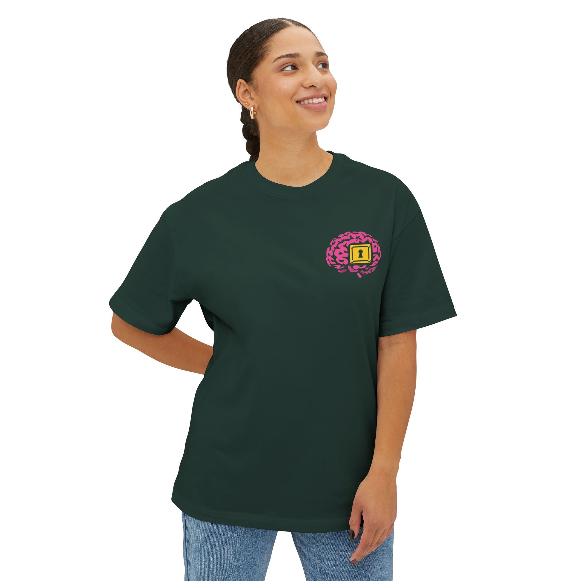 Leeric Series - Thoughts Locked Away - Chic Oversized Tee, Casual Unisex Boxy Tee, Streetwear Top, Summer Statement Shirt, Relaxed Fit Graphic Tee