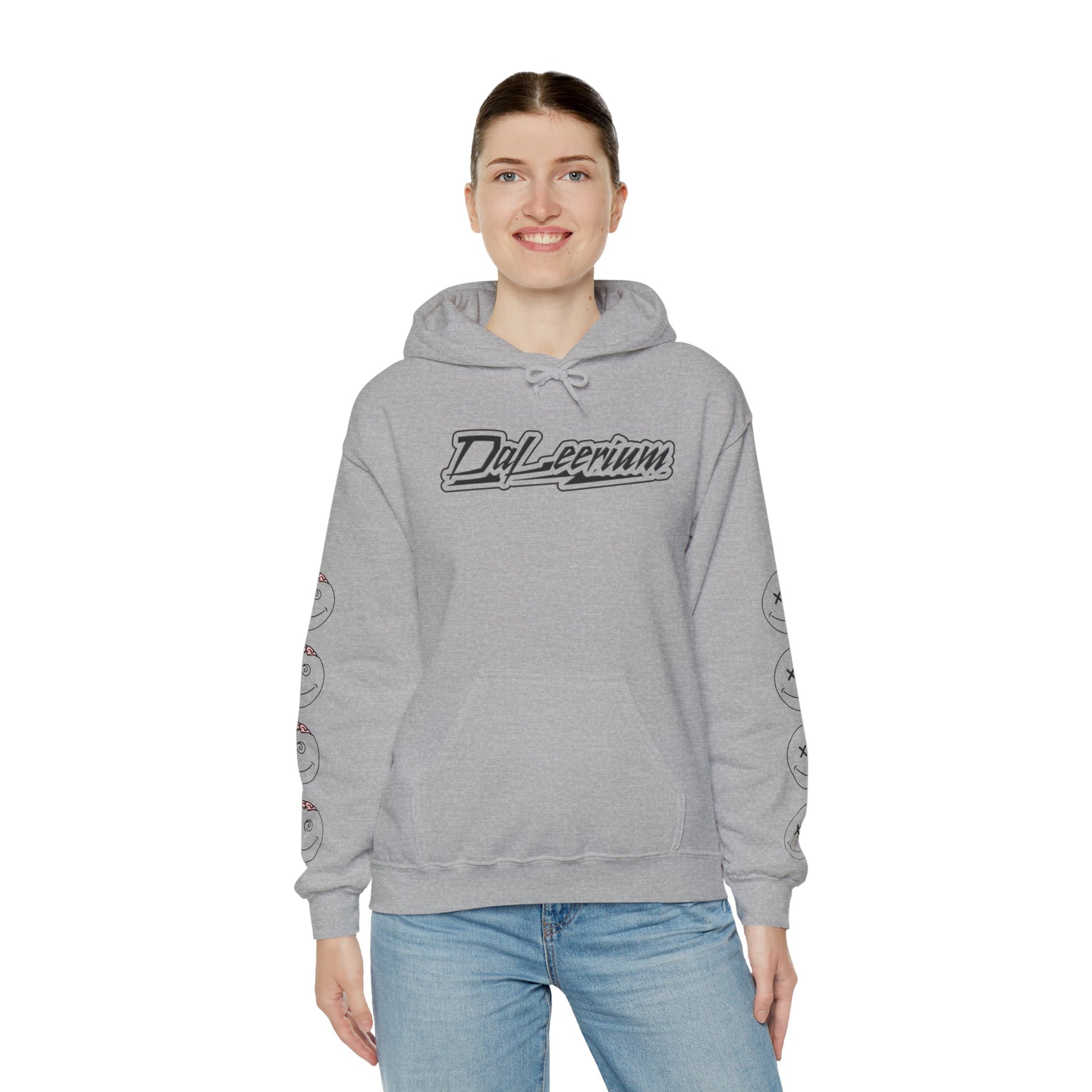 DaLeerium - Black Lettering and Logo Sleeve - Unisex Heavy Blend™ Hooded Sweatshirt