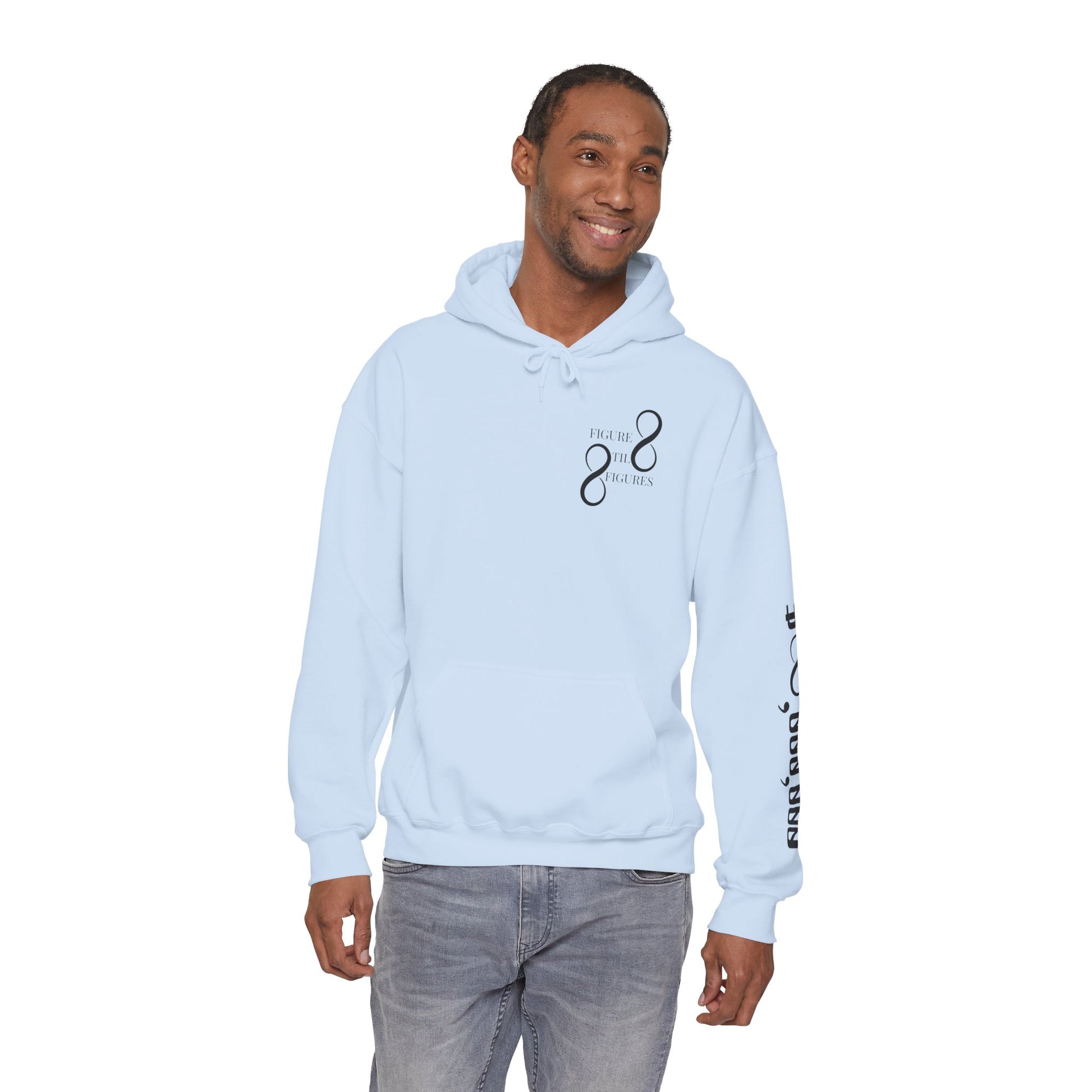 8 Figure Hoodie - Front, Back, and Sleeve
