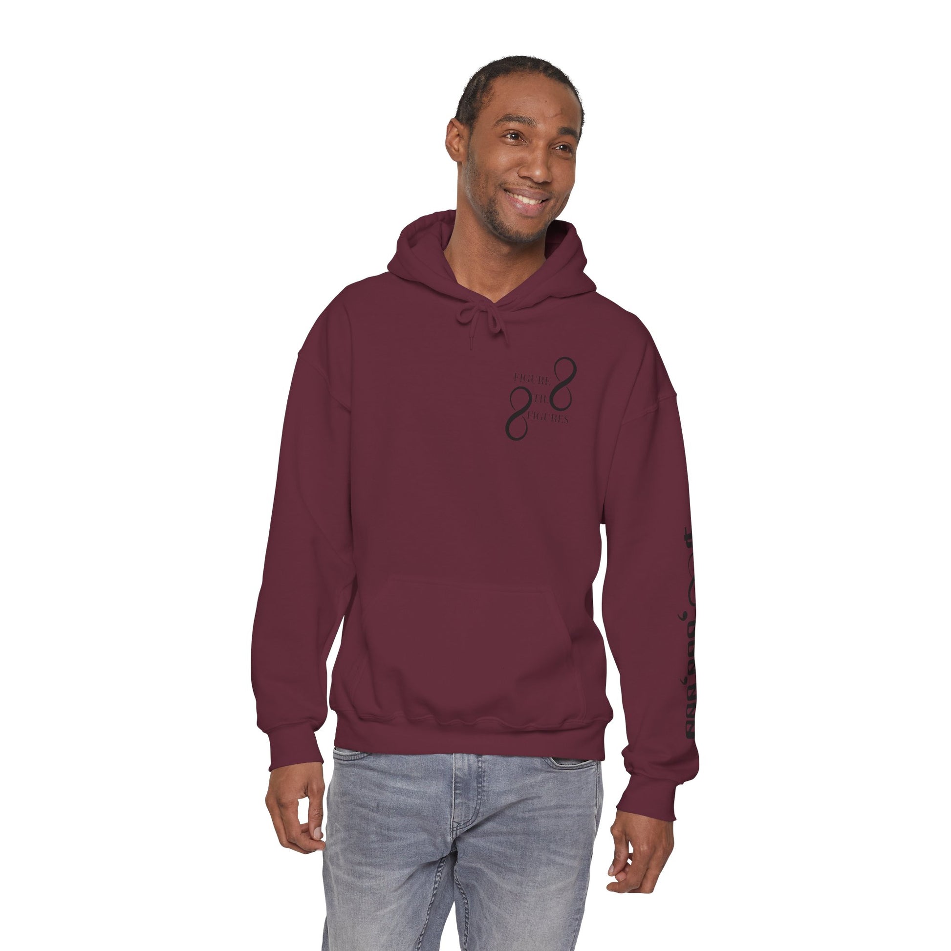 8 Figure Hoodie - Front, Back, and Sleeve