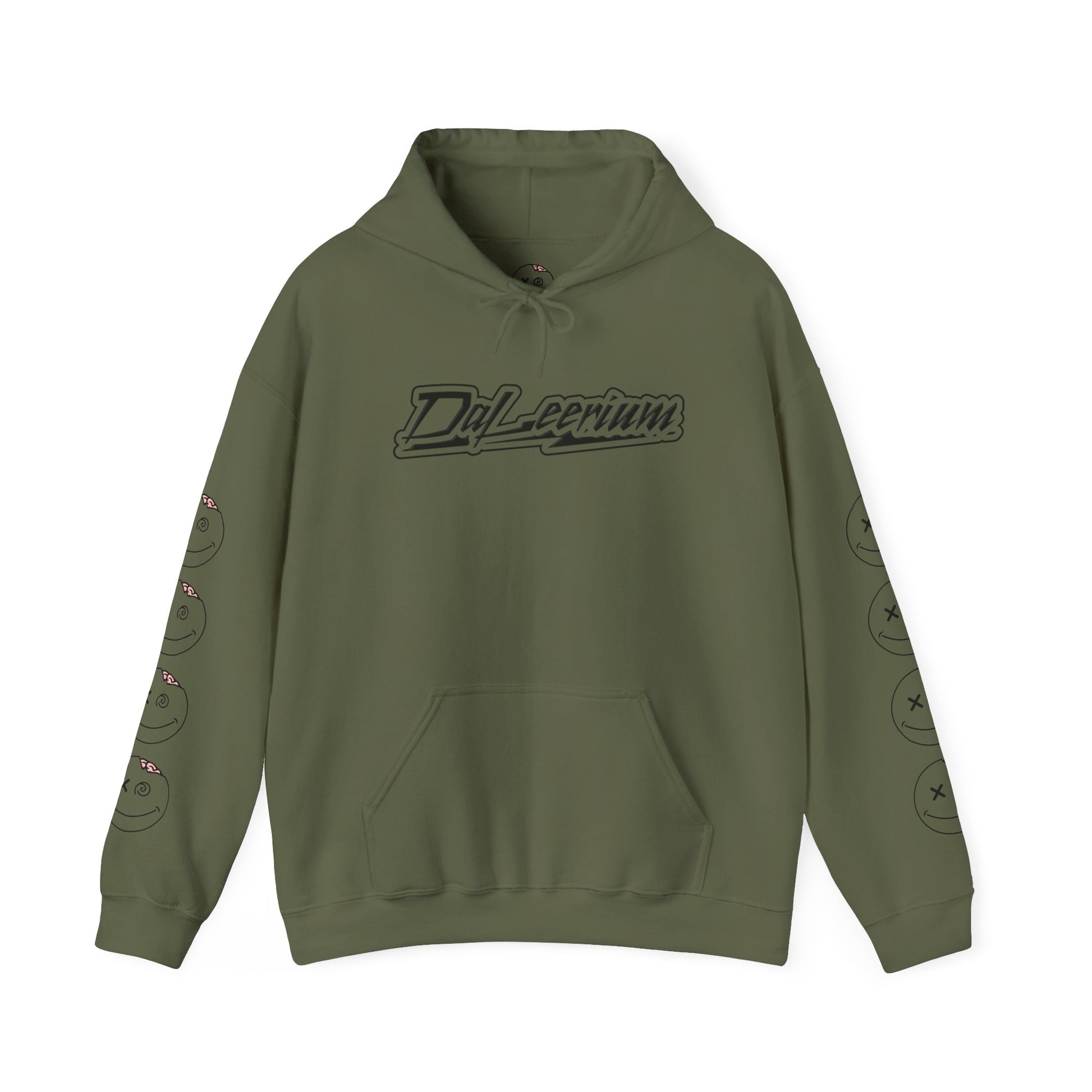 DaLeerium - Black Lettering and Logo Sleeve - Unisex Heavy Blend™ Hooded Sweatshirt